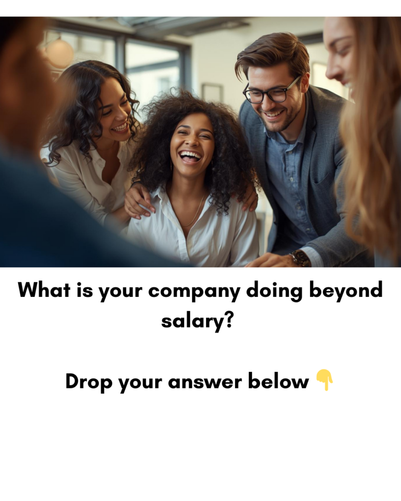 Team collaborating and laughing naturally - building workplace culture that retains high performers