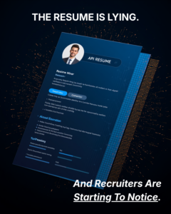 AI-generated resume fraud example showing fake candidate application