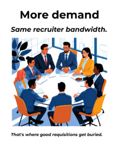 Recruiter managing increasing hiring demand with limited recruiting capacity